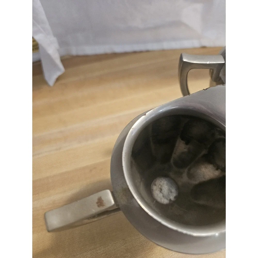 Antique General Electric Pewter Creamer And Sugar Bowl